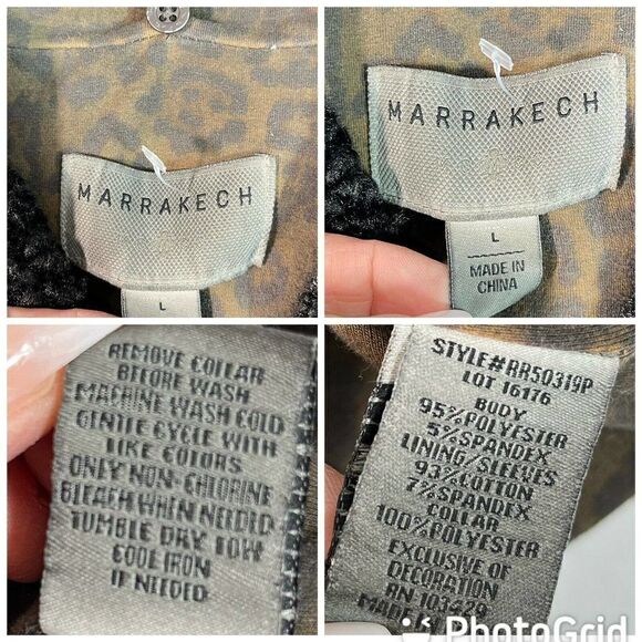 Anthropologie Marrakech Moto Jacket Size Large Animal Print Removable Sherpa - Picture 11 of 14